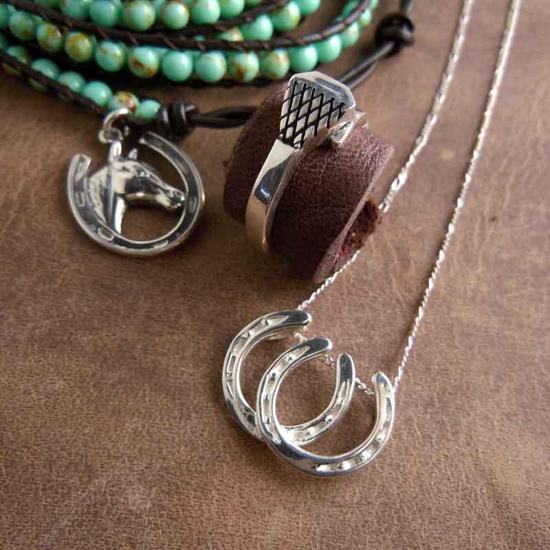 Horseshoe Jewelry of necklaces, rings, bracelets, earrings, belt buckles