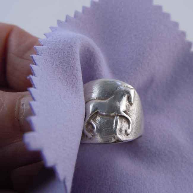 polishing sterling silver horse equestrian jewelry