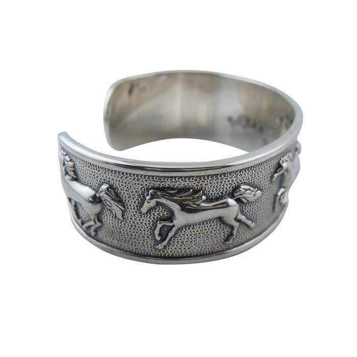 Alba Galloping Horse Cuff Bracelet sterling silver