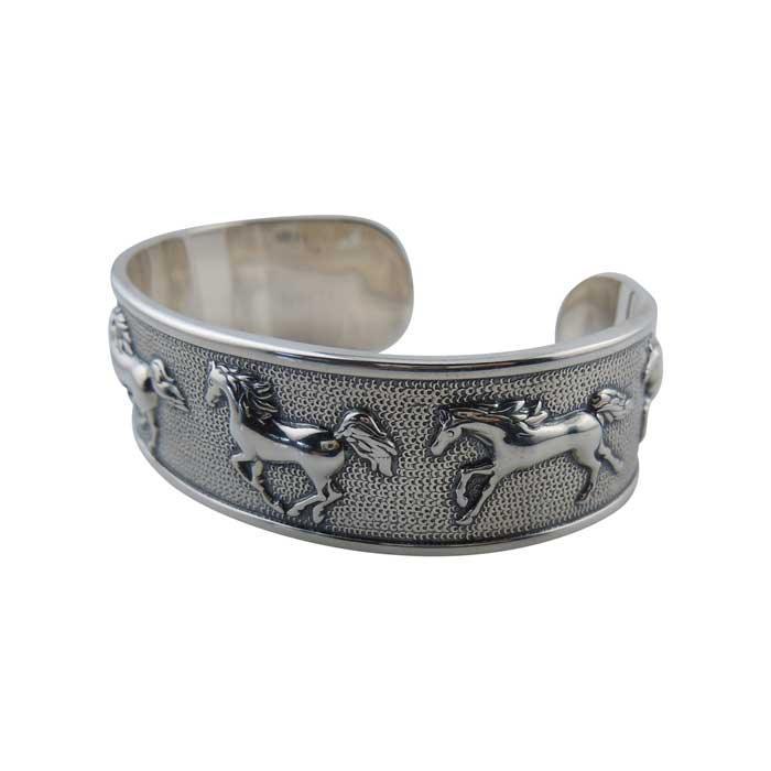 Alba Galloping Horse Cuff Bracelet sterling silver