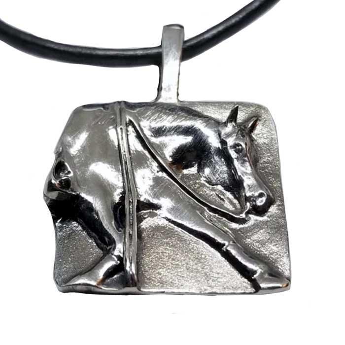 Austin Western reining horse pendant necklace sterling silver