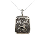 Dancing Horses Pendant Necklace Sterling Silver