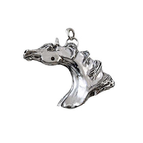 Darley Arabian Horse Head Pendant Necklace Sterling Silver