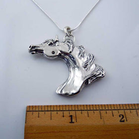 Darley Arabian Horse Head Pendant Necklace Sterling Silver