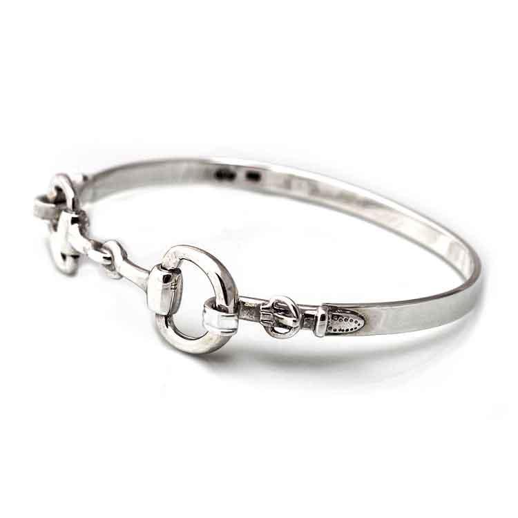 snaffle horse bit bangle bracelet with straps