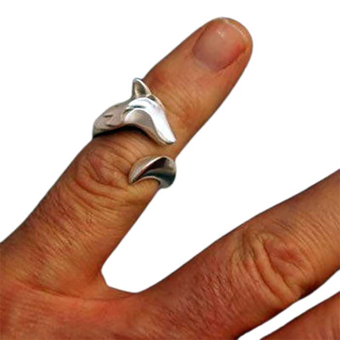 Timber Wolf Ring in Sterling Silver -