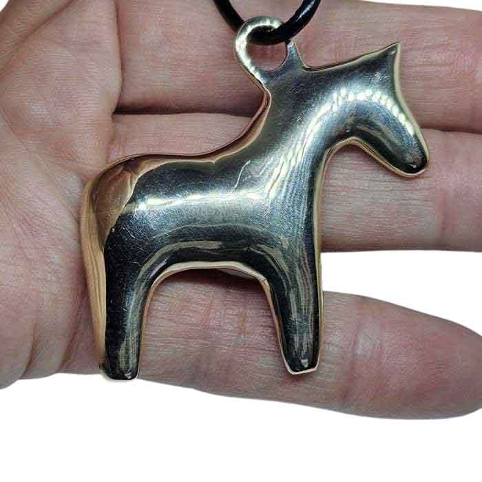 pony ornament bronze and silvertone