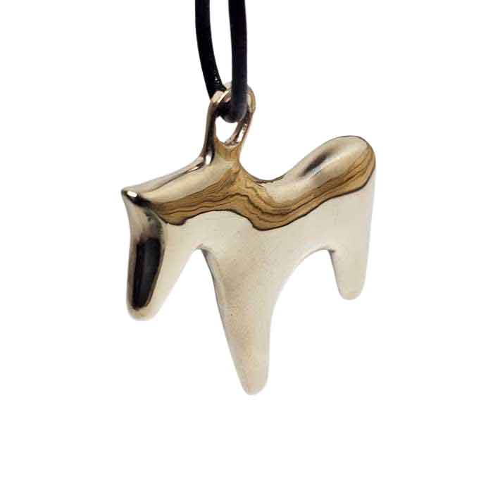 pony ornament bronze and silvertone