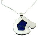 Dark Sky Lapis Horse Head Pendant Necklace