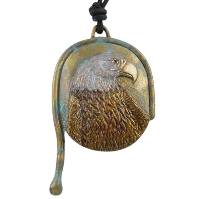 Eagle in Bas-Relief Necklace in Bronze
