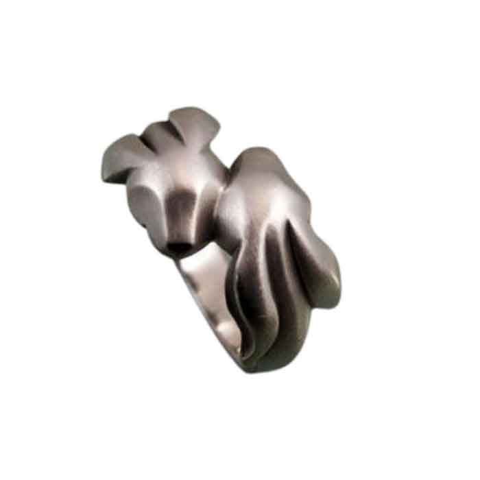 Lopp Eared Bunny Rabbits Ring sterling silver