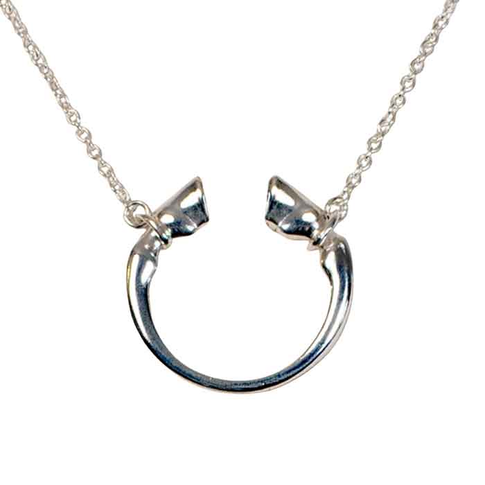 Caballo Horse Hoof  Horseshoe Necklace Sterling Silver