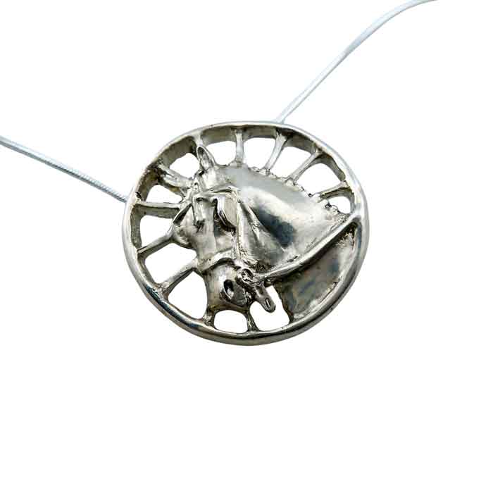 Carriage Horse Pendant Necklace in Sterling Silver