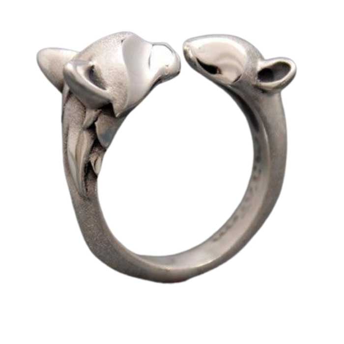 Cat and Mouse Ring in Sterling Silver