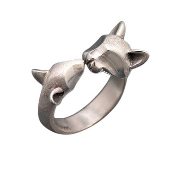 Cat and Mouse Ring in Sterling Silver