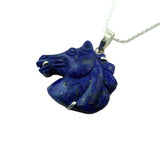 Dark Sky Lapis Horse Head Pendant Necklace
