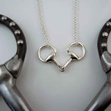 Double Reins Snaffle Horse Bit Necklace Sterling Silver
