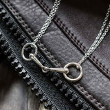 Double Reins Snaffle Horse Bit Necklace Sterling Silver