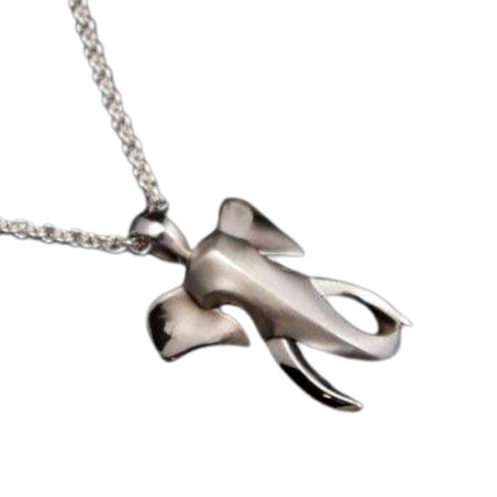 Contempory Elephant Pendant Necklace in Sterling Silver