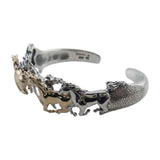 Band of Wild Horses Cuff Bracelet 14k Gold & Sterling Silver