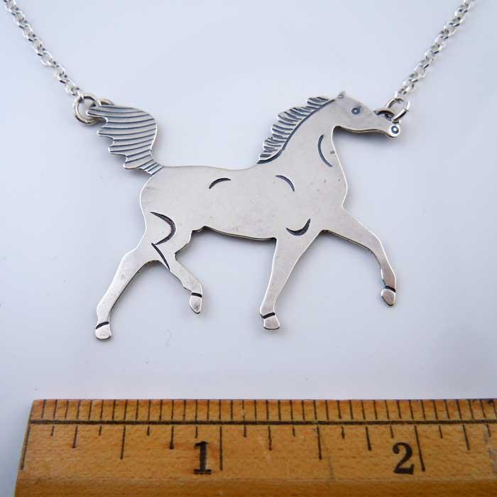 high stepper horse necklace sterling silver