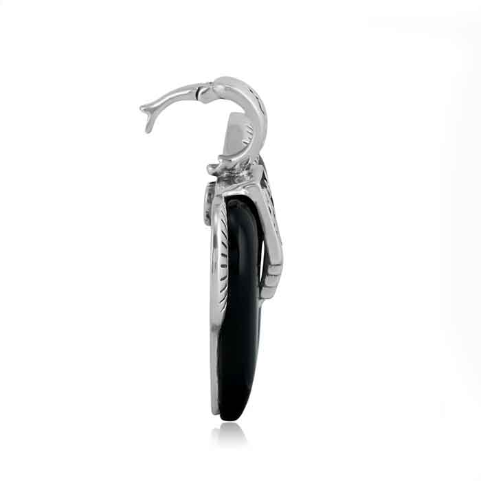 Black Agate Horse Pendant Necklace