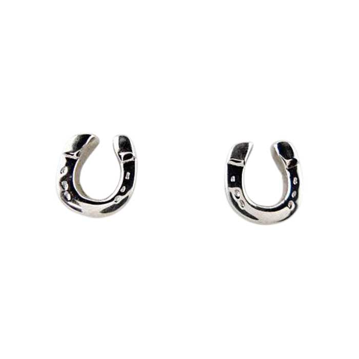 Horseshoe Dangle or Stud Earrings in Sterling Silver