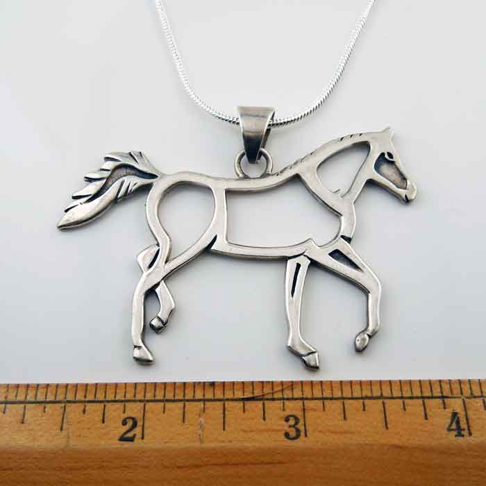 moon walking horse necklace sterling silver