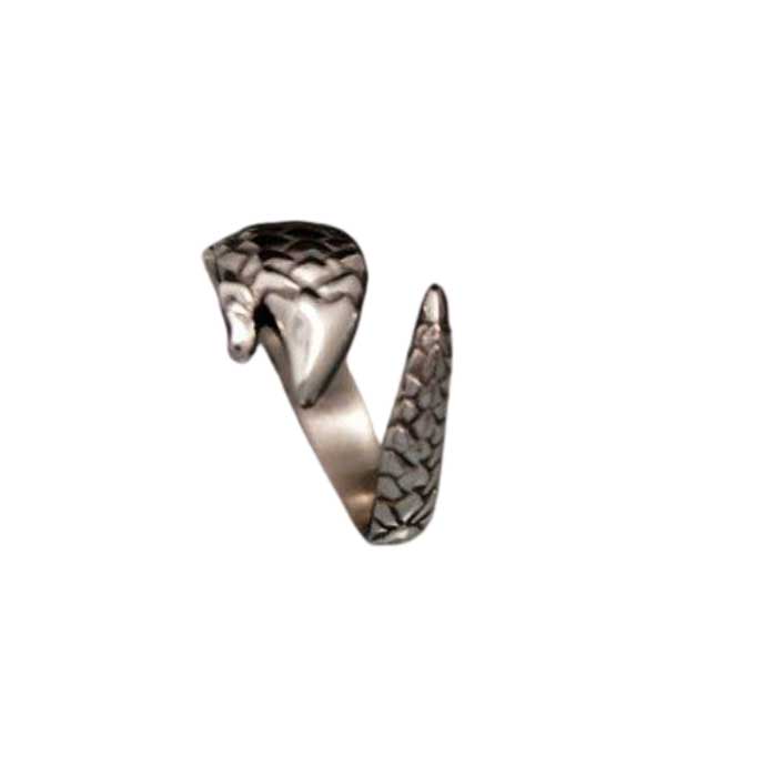 Pangolin Scaly Anteater Ring Sterling Silver - head and tail view