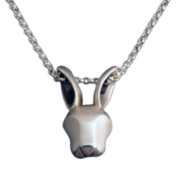 Jackrabbit Pendant Necklace sterling silver sculpure