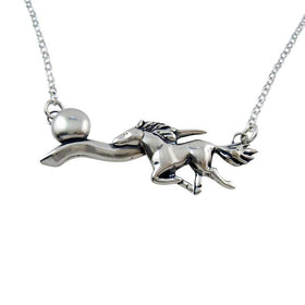 Racing the Moon Horse Necklace Sterling Silver OOAK