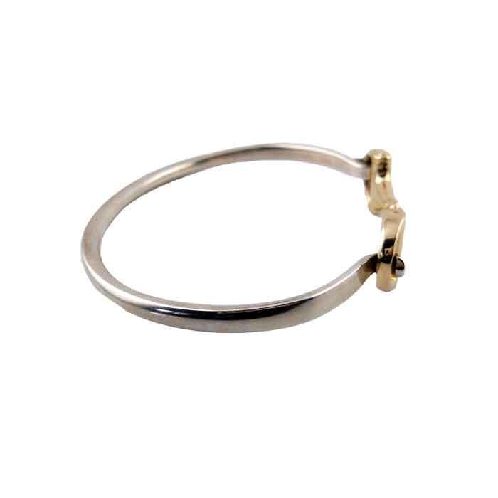 Gold snaffle horse bit bracelet sterling silver sm