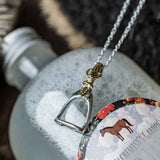 Stirrup Two Tone Sterling Silver Necklace