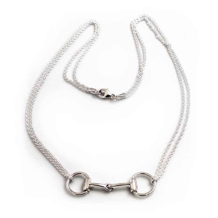 perfect snaffle horse bit necklace sterling silver double reins