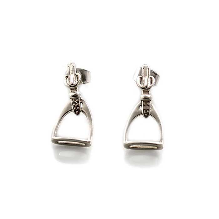 Stirrup Earrings in Sterling Silver silhoutted on white background