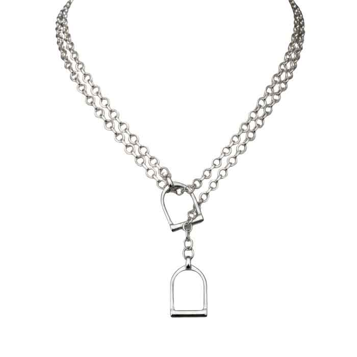 Stirrup Lariat Necklace Sterling Silver