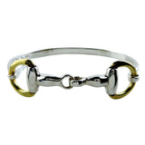 Two Tone Horse Bit or Snaffle Bit Bangle Bracelet Sterling Silver
