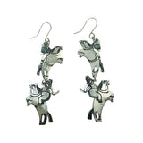 Warrior Horse Dangle Earrings Sterling Silver