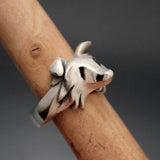 Border Collie Ring in Sterling Silver