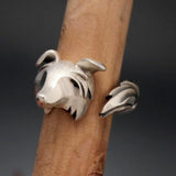Border Collie Ring in Sterling Silver