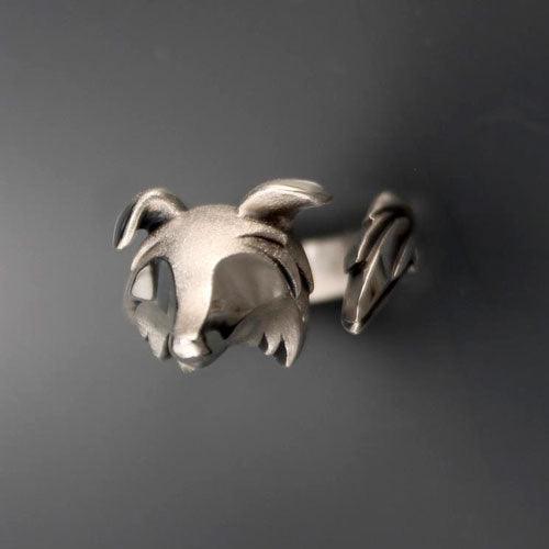 Border Collie Ring in Sterling Silver
