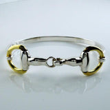 Two Tone Horse Bit or Snaffle Bit Bangle Bracelet Sterling Silver