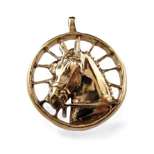 Carriage Horse Pendant Necklace Bronze 2