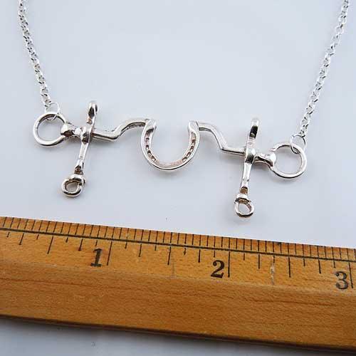 Carriage Driving Bit and Horseshoe Necklace - Jamies Horse Jewelry