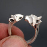 Cat and Mouse Ring in Sterling Silver
