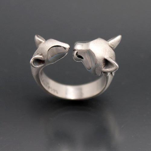 Cat and Mouse Ring in Sterling Silver - Jamies Horse Jewelry