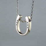 Classic Horseshoe Pendant Necklace Sterling Silver