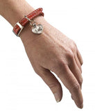 Dog Bone on Heart on Leather Bracelet