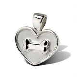 Dog Bone on Heart on Leather Bracelet