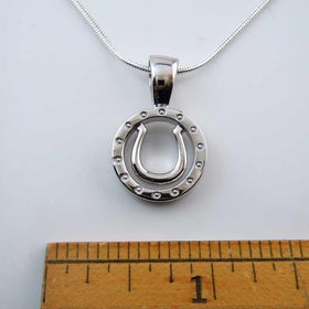 Encircled Horseshoe Pendant Necklace